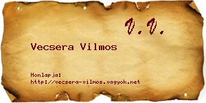 Vecsera Vilmos névjegykártya